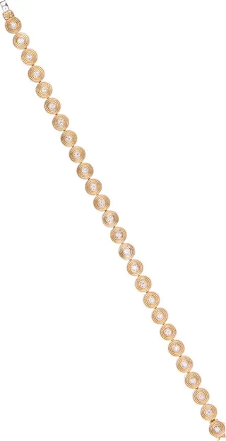 Women's 14K Gold Fluted Tennis Diamond Bracelet