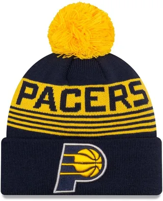 Men's New Era Navy Indiana Pacers Proof Cuffed Knit Hat with Pom