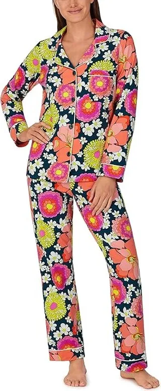 Bedhead PJs Trina Turk x Bedhead Long Sleeve Classic PJ Set (Fun Floral) Women's Pajama Sets