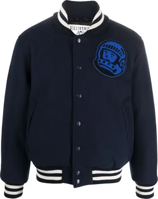 Logo-Print Press-Stud Bomber Jacket
