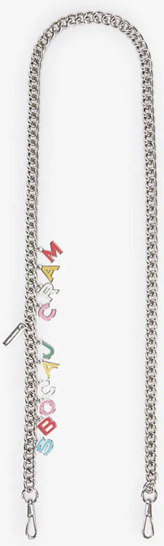 Multi-coloured Charm-embellished Metal Chain Strap