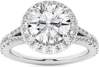 Build Your Own Collection 14K White Gold & Lab Grown Diamond Halo Engagement Ring