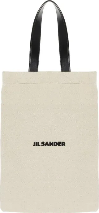 Jil Sander Logo Print Flat Tote Bag