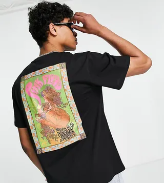 Reclaimed Vintage Inspired unisex license Pink Floyd T-shirt in black