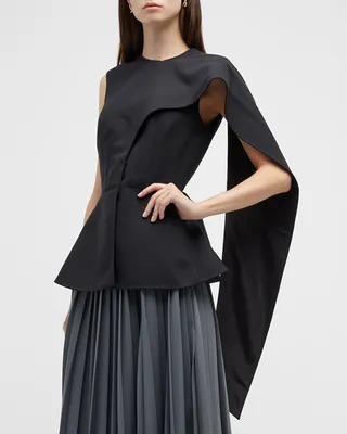 Fayna Peplum Vest with Draped Panel