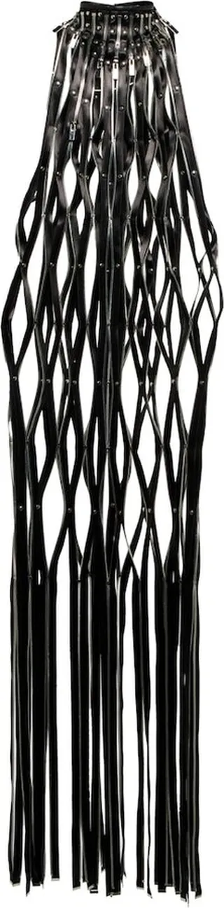 Faux leather cutout maxi dress