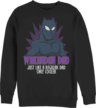 Men's Marvel Black Panther Wakandan Dad Just Like a Regular Dad Only Cooler Sweatshirt - Black - X Large