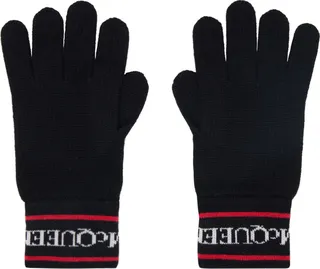 Alexander McQueen Black Selvedge Tape Gloves