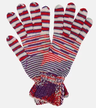 Striped wool gloves