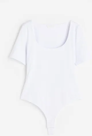 Short-sleeved Thong Bodysuit