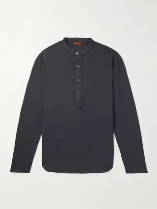 Cotton-Jersey Henley T-Shirt