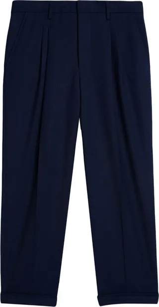 Folded Detail Wide-Leg Trousers