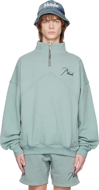 Rhude Green Embroidered Sweater