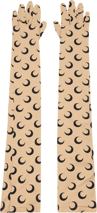 Marine Serre Tan All Over Moon Gloves