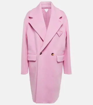 Double-faced wool-blend coat
