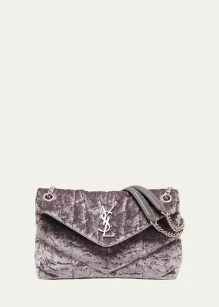 Loulou Small Puffer Velvet Chain Shoulder Bag