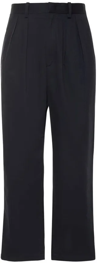 Cotton poplin wide leg pants