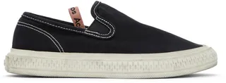 Acne Studios Black Canvas Slip-On Sneakers