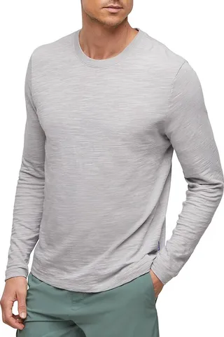 Long Sleeve Slub Knit T Shirt