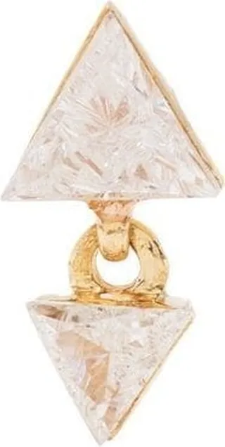 18kt white gold Triangle diamond drop earring