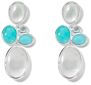 Luce stone cluster drop earrings