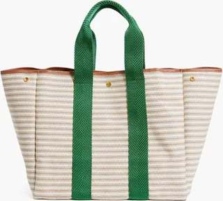 Beige Traversee L Zip Tote