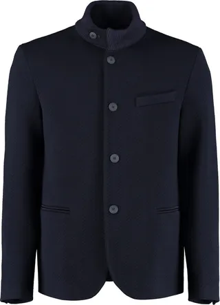 Quilted Single-breasted Wool Jacket