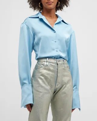 Lily Satin Collared Shirt