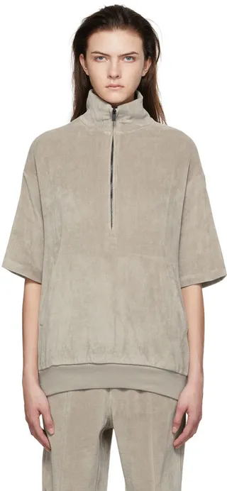 Essentials Taupe Cotton Turtleneck