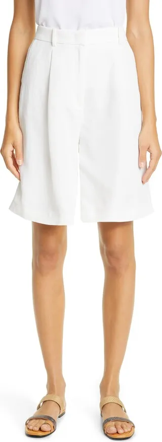 Linen Blend Bermuda Shorts