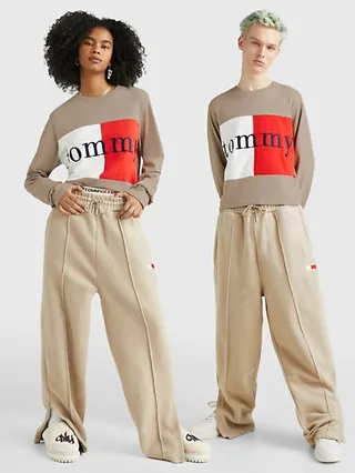 Tommy Collection Cropped Flag Logo T-Shirt