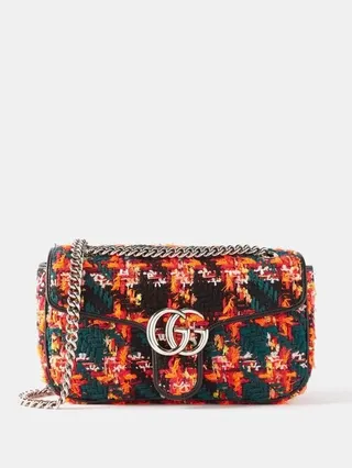 GG Marmont Small Tweed Shoulder Bag