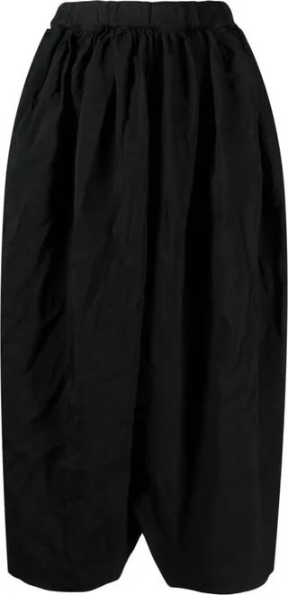 Elasticated-Waistband Cropped Trousers