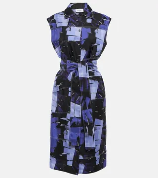 Printed cotton midi dress