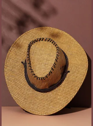 Casual Solid Polyester Cowboy Hat For Women