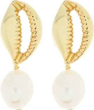 Shell Pearl Drop Earrings