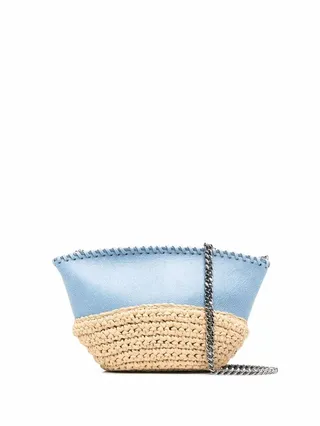 mini Falabella raffia shoulder bag