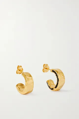 Alighieri - Inkwell Gold-plated Hoop Earrings - Black