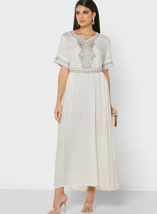 Broidered Printed Jalabiya