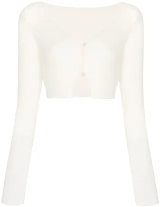 Alzou cropped V-neck cardigan