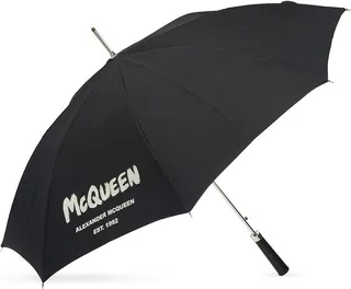 Alexander McQueen Logo Printed Foldable Umbrella