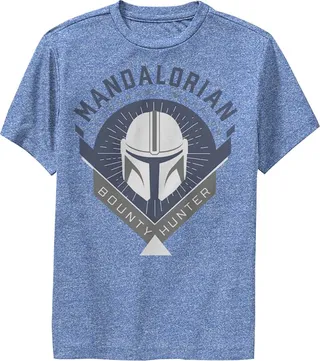 Boy's Star Wars The Mandalorian Warrior Emblem Performance Tee - Royal Blue Heather - Medium
