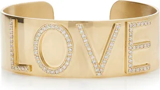 Women's The Love 14K Yellow Gold Diamond Cuff