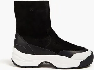 Work shearling and suede boots