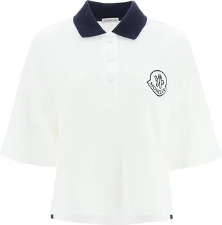 Moncler Oversized Polo Shirt With Logo Patch