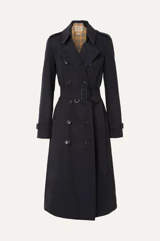 Burberry - The Chelsea Long Cotton-gabardine Trench Coat - Blue