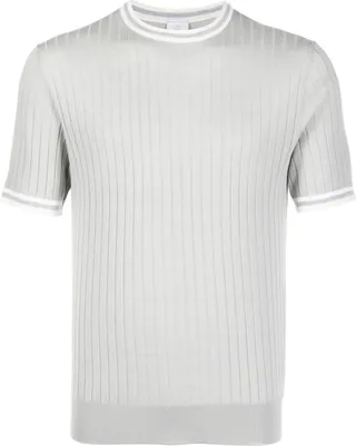 ribbed-knit wool T-shirt