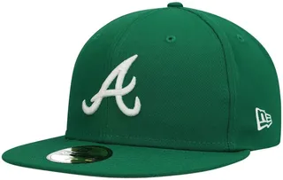 Men's New Era Green Atlanta Braves Logo White 59FIFTY Fitted Hat