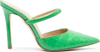 110mm Leather Crocodile-Embossed Pumps