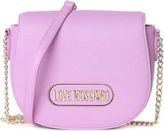 Love Moschino Logo Plaque Foldover Crossbody Bag